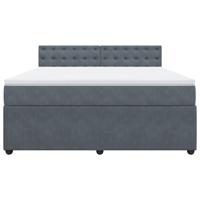Boxspring met matras fluweel donkergrijs 180x200 cm - thumbnail