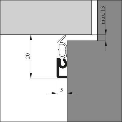 Ellen opbouw tochtprofiel - max. kier 13mm - Elro XL - 300 cm - wit aluminium