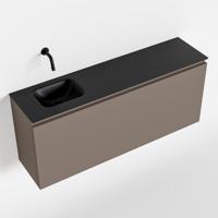 MONDIAZ OLAN 120cm toiletmeubel smoke. LEX wastafel urban links geen kraangat - thumbnail