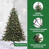 VidaXL Kunstkerstboom groen 240 cm pvc en metaal en plastic - thumbnail