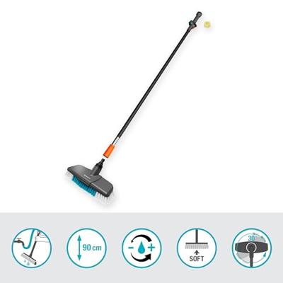 Gardena Cleansystem Wasset - Zachte Steel en Aluminium Borstel met Geïntegreerde Shampooverdeler Gardena Cleansystem Wasset - Zachte Steel en Aluminium Borstel met Geïntegreerde Shampooverdeler