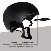 Hudora skaterhelm met kled en led zwart, maat s (53-55cm) - thumbnail