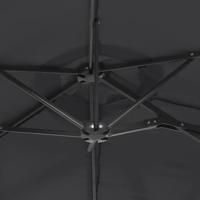 Parasol dubbel dak met LED's 316x240 cm zwart - thumbnail