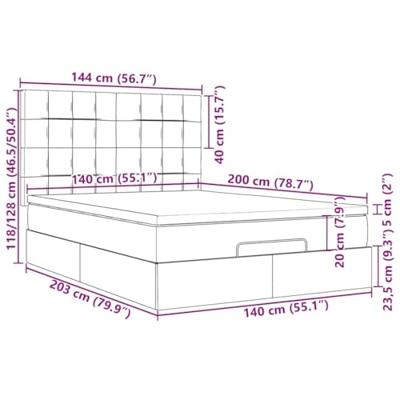 Ottoman bed met matras 140x200cm stof lichtgrijs