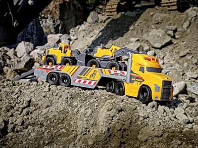 Dickie mack/volvo transporter met werkvoertuigen - thumbnail
