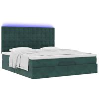 Ottoman bed met matrassen en LED's 160x200cm fluweel - thumbnail