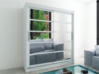 Kast ROMELU 2 schuifdeuren 200 cm wit - thumbnail