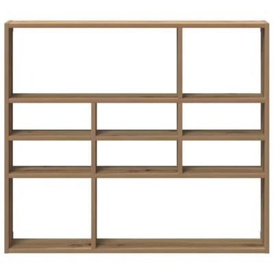 Wandschap 90x16x78 cm bewerkt hout artisanaal eikenkleurig