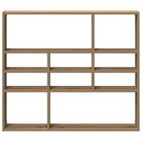 Wandschap 90x16x78 cm bewerkt hout artisanaal eikenkleurig - thumbnail
