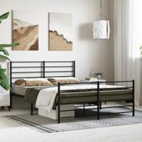Bedframe met hoofd- en voeteneinde metaal zwart 160x200 cm - thumbnail