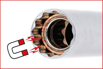 KS Tools 517.1145 3/8 bougieset, 4-delig, magnetisch met scharnier