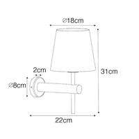 QAZQA Moderne wandlamp messing met zwart - Pluk - thumbnail