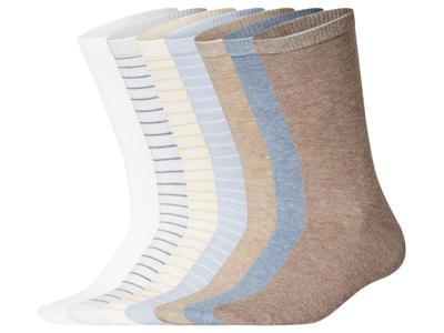 esmara 7 Paar dames sokken (wit/blauw/beige, 35-38)