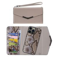 Mobilize 2in1 Elegant Magnet Clutch Apple iPhone 13 Pro Beige Snake - thumbnail