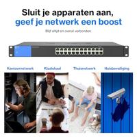 Linksys LGS124-EU 24-poorts onbeheerde Gigabit-netwerkswitch - Ethernet-switch/hub met metalen behuizing voor thuis en kantoor - Tafelmodel of wandbevestiging, Ethernet-splitter, Plug-and-play - thumbnail