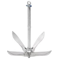 VidaXL Anker inklapbaar 12 kg thermisch verzinkt gietijzer zilver - thumbnail