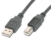 DIGITUS USB 2.0 aansluitkabel - 1,8 m - USB A (m) naar USB B (m) - 480 Mbit/s - verbindingskabel, USB-kabel - zwart - thumbnail