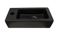Best Design Fontein Farnetta 37x18x9 cm Kraangat Links Mat Zwart - thumbnail