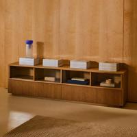 Kave Home TV-meubel 'Helvine' Eiken en glas, 200cm - thumbnail