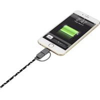 Renkforce RF4145364 USB-kabel USB 2.0 USB-A stekker, USB-micro-B stekker, Apple Lightning stekker 0.20 m Camouflage Platte uitvoering, Zeer flexibel - thumbnail