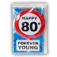 Happy Age Kaart Button - 80 Jaar - thumbnail