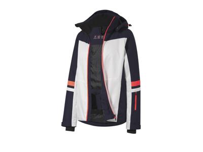 CRIVIT Dames ski-jas Premium (Wit/marineblauw/koraal, XS (32/34))