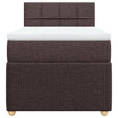 Boxspring met matras stof donkerbruin 200x200 cm - thumbnail