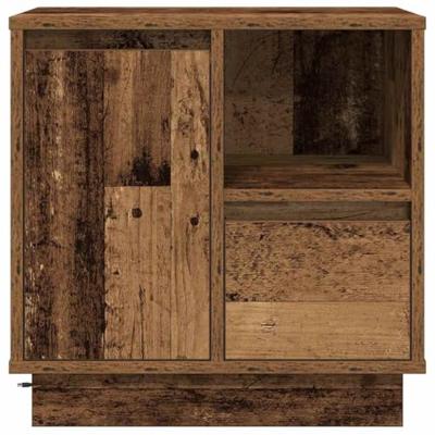 Nachtkastje met 2 pcs Oud Hout 50 x 34.5 x 50 cm. Bewerkt hout
