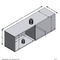 FMD wandkapstok met vak 99,1x27,2x33cm zwart - thumbnail