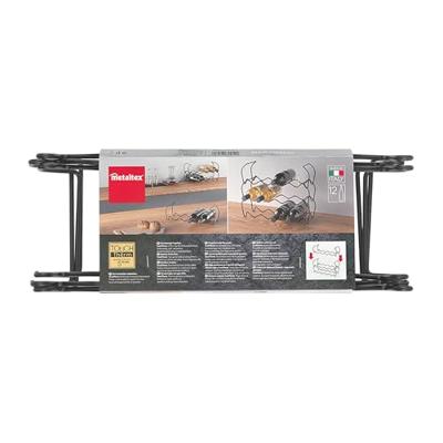 Metaltex Stapelbaar Wijnrek voor 15 Flessen 45x15x15 3 Stuks Zwart