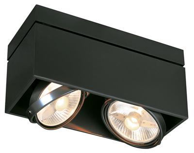 SLV PlafondspotKardamod Square 2-lichts zwart - 117110