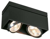 SLV PlafondspotKardamod Square 2-lichts zwart - 117110 - thumbnail