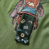 Kindershirt met lange mouwen berenprint 104 lichtkakikleurig - thumbnail