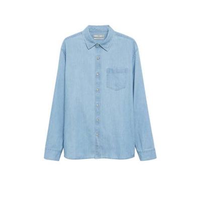 Mango Man regular fit denim overhemd changeant blauw Mango Man regular fit denim overhemd changeant blauw