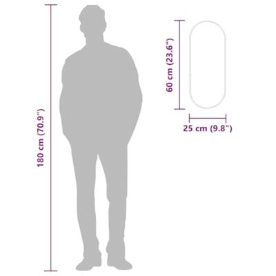 VidaXL Wandspiegel 60x25 cm ovaal zilverkleurig