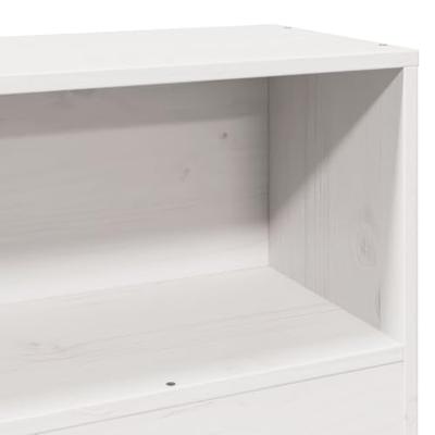 Bed met boekenkast zonder matras grenenhout wit 90x190 cm