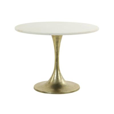 Light & Living Bijzettafel 'Rickerd' Ø61cm, wit marmer+antiek brons