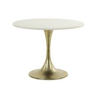 Light & Living Bijzettafel 'Rickerd' Ø61cm, wit marmer+antiek brons - thumbnail