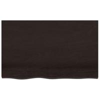 Wandschap 80x50x(2-6)cm behandeld massief eikenhout donkerbruin - thumbnail