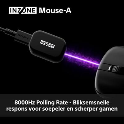 Sony inzone mouse-a draadloze gamingmuis (zwart, 30.000 dpi, 8000 hz, 2.4 ghz, usb-c)