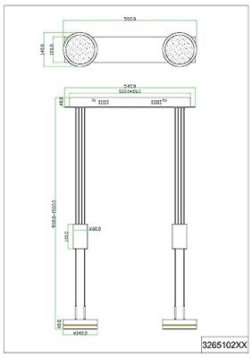 Trio HanglampFranklin 3-lichts zwart - 326510342
