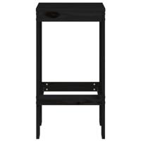 Barkrukken 2 st 40x36x75 cm massief grenenhout zwart - thumbnail