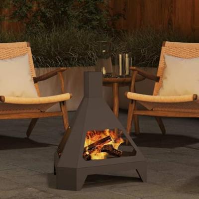 VidaXL Vuurkorf zwart 50 x 43 x 52 cm staal