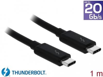 Delock 84845 kabel Thunderbolt 3 USB-C naar stekker USB-C 1 m zwart