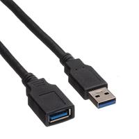 ROLINE USB 3.2 Gen 1 Kabel, type A-A, M/F, zwart, 0,8 m - thumbnail