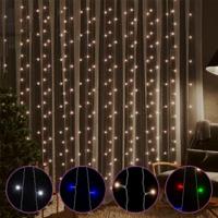 VidaXL Lichtsnoergordijn met 300 led&apos;s en 8 functies 3x3 m warmwit - thumbnail