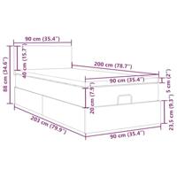 Bed met matras 90x200 cm stof taupe - thumbnail