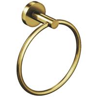 Elegante Handdoekring 16cm Rond - PVD Geborsteld Goud - thumbnail