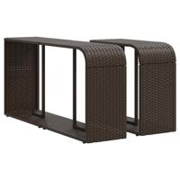 10-delige Loungeset met kussens poly rattan bruin - thumbnail