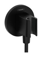 Hansgrohe FixFit S muuraansluitbocht met handdouchehouder, mat zwart - thumbnail